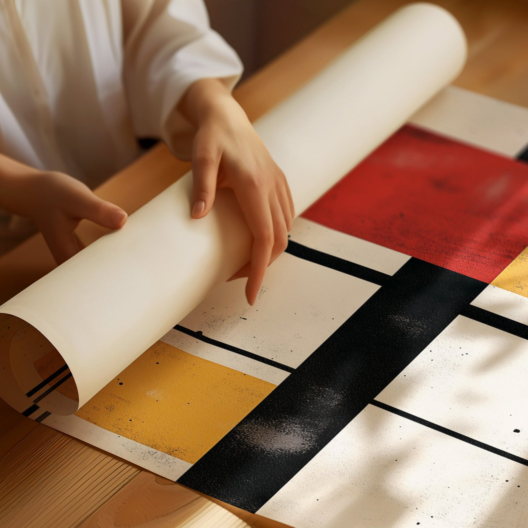Modular Rhythm – Abstract Primary Color Grid Art