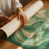 Emerald Waves: Abstract Fluid Art Print