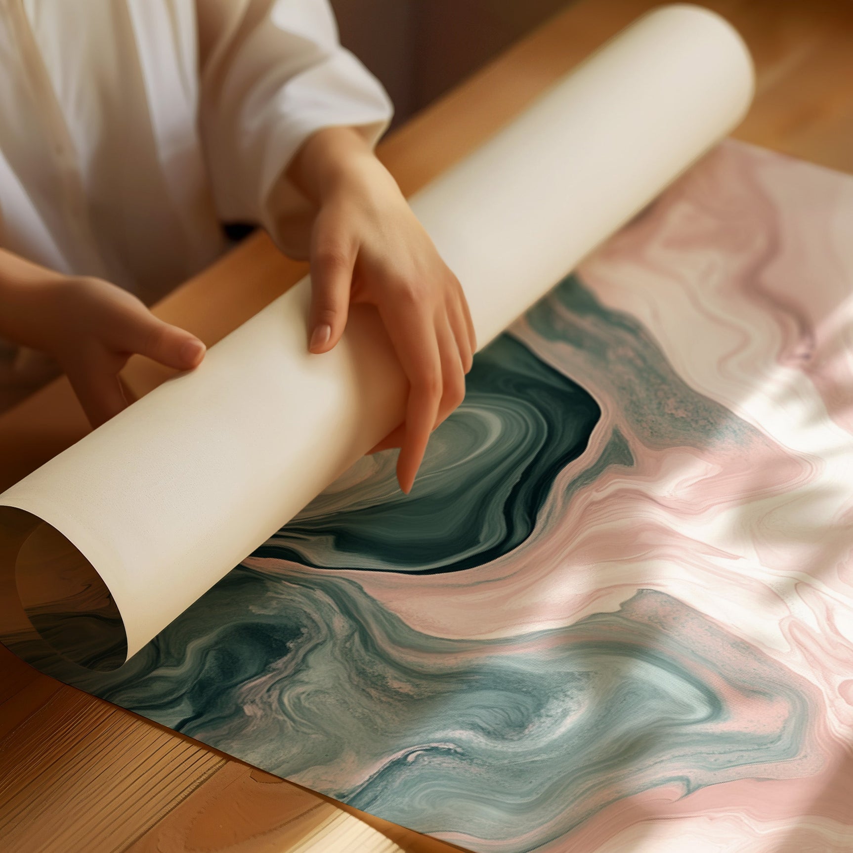 Mystic Waves - Abstract Marble Canvas Art