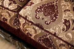 Matteo Burgundy/Brown Loveseat - Ornate Home