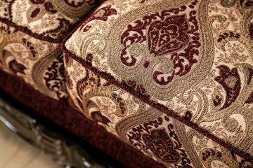 Matteo Burgundy/Brown Loveseat - Ornate Home