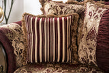 Matteo Burgundy/Brown Loveseat - Ornate Home