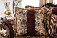 Matteo Burgundy/Brown Loveseat - Ornate Home