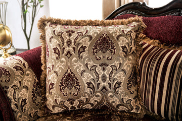 Matteo Burgundy/Brown Loveseat - Ornate Home