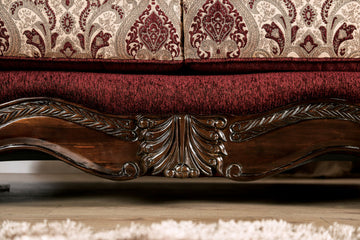 Matteo Burgundy/Brown Loveseat - Ornate Home