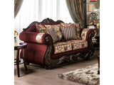 Matteo Burgundy/Brown Loveseat - Ornate Home