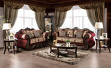 Matteo Burgundy/Brown Loveseat - Ornate Home