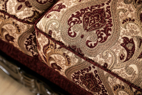 Matteo Burgundy/Brown Sofa - Ornate Home