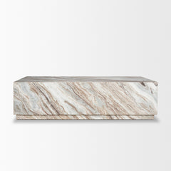 Matteo Pink Solid Marble Rectangular Coffee Table - Ornate Home