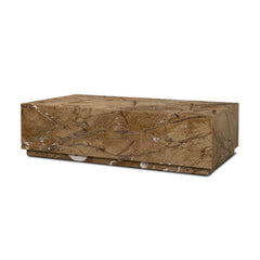 Matteo Rust Solid Rainforest Marble Rectangular Coffee Table