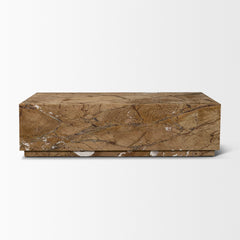 Matteo Rust Solid Rainforest Marble Rectangular Coffee Table