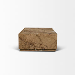 Matteo Rust Solid Rainforest Marble Rectangular Coffee Table