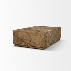 Matteo Rust Solid Rainforest Marble Rectangular Coffee Table