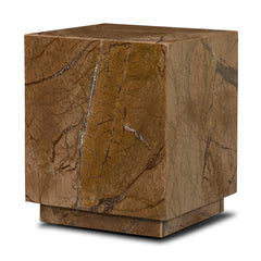 Matteo Rust Solid Rainforest Marble Square Side Table