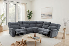 Mattheus Charcoal Gray Power Sectional - Ornate Home