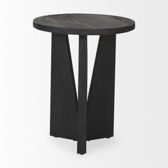 Mattius Black Wood Accent Table - Ornate Home