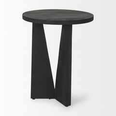 Mattius Black Wood Accent Table - Ornate Home