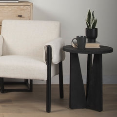 Mattius Black Wood Accent Table - Ornate Home