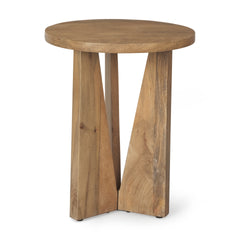 Mattius Light Brown Wood Accent Table - Ornate Home