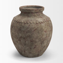 Mattone Dark Brown Rustic Weathered Terracotta Floor Vase - Ornate Home