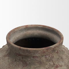 Mattone Dark Brown Rustic Weathered Terracotta Floor Vase - Ornate Home