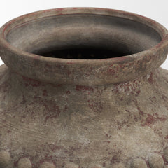 Mattone Dark Brown Rustic Weathered Terracotta Floor Vase - Ornate Home