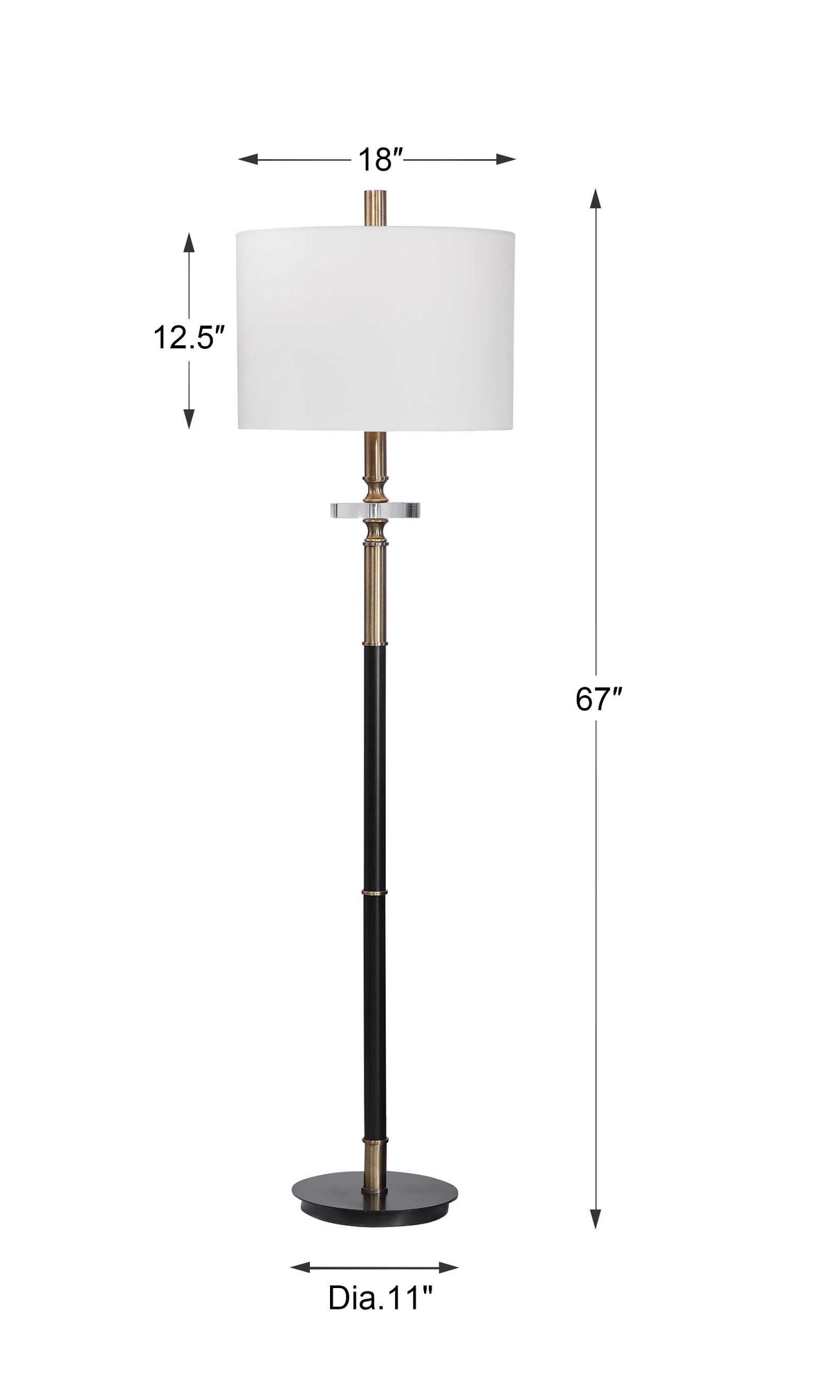 Maud Aged Black Floor Lamp - Ornate Home