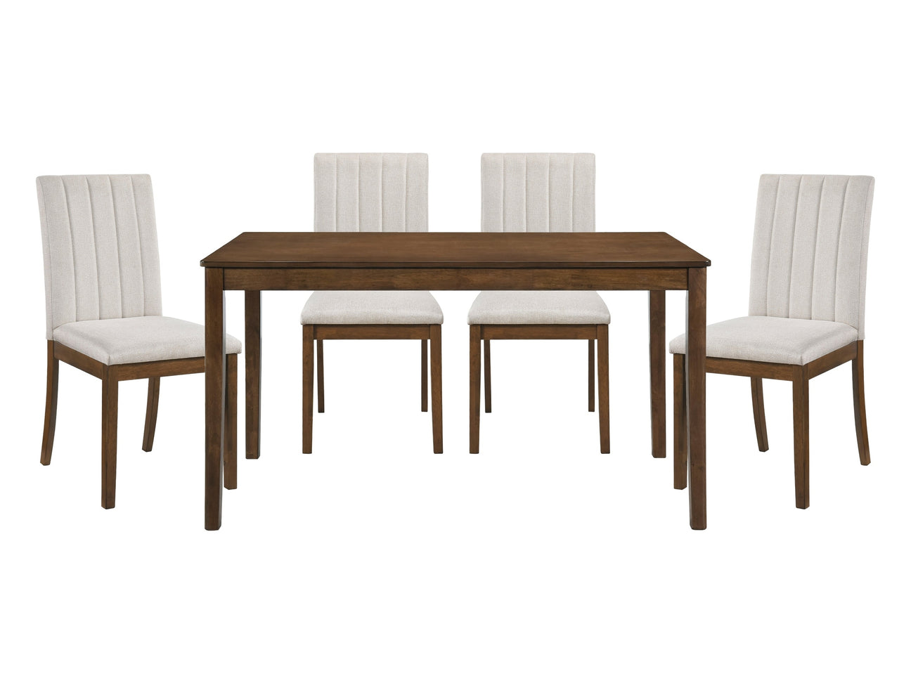 Maude Chestnut/Beige 5-Piece Dining Table Set - Ornate Home