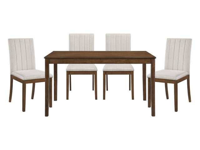 Maude Chestnut/Beige 5-Piece Dining Table Set - Ornate Home