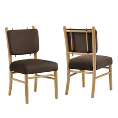 Mauden Chocolate Brown Performance Velvet Dining Side Chairs (Set of 2) - Ornate Home