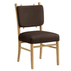 Mauden Chocolate Brown Performance Velvet Dining Side Chairs (Set of 2) - Ornate Home