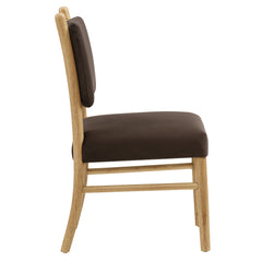 Mauden Chocolate Brown Performance Velvet Dining Side Chairs (Set of 2) - Ornate Home