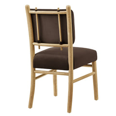 Mauden Chocolate Brown Performance Velvet Dining Side Chairs (Set of 2) - Ornate Home