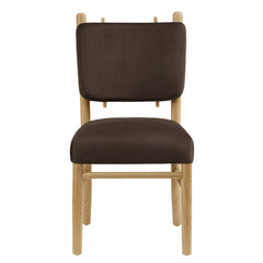 Mauden Chocolate Brown Performance Velvet Dining Side Chairs (Set of 2) - Ornate Home
