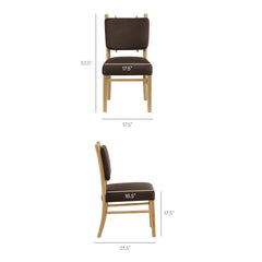 Mauden Chocolate Brown Performance Velvet Dining Side Chairs (Set of 2) - Ornate Home