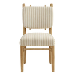 Mauden Oatmeal Stripe Striped Dining Side Chairs (Set of 2) - Ornate Home