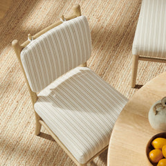 Mauden Oatmeal Stripe Striped Dining Side Chairs (Set of 2) - Ornate Home