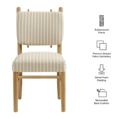 Mauden Oatmeal Stripe Striped Dining Side Chairs (Set of 2) - Ornate Home