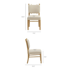 Mauden Oatmeal Stripe Striped Dining Side Chairs (Set of 2) - Ornate Home