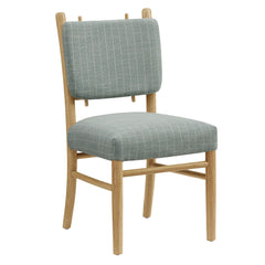 Mauden Spa Blue Stripe Striped Dining Side Chairs (Set of 2) - Ornate Home