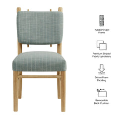 Mauden Spa Blue Stripe Striped Dining Side Chairs (Set of 2) - Ornate Home