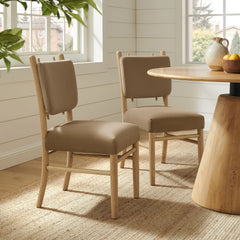 Mauden Taupe Performance Velvet Dining Side Chairs (Set of 2) - Ornate Home