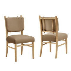 Mauden Taupe Performance Velvet Dining Side Chairs (Set of 2) - Ornate Home