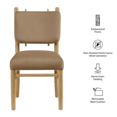 Mauden Taupe Performance Velvet Dining Side Chairs (Set of 2) - Ornate Home