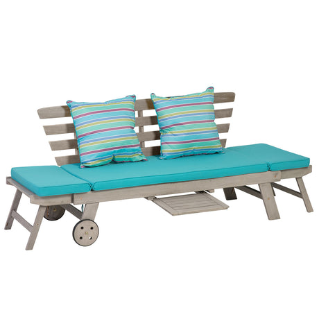 Maui Gray/Turquoise Outdoor Daybed - Ornate Home