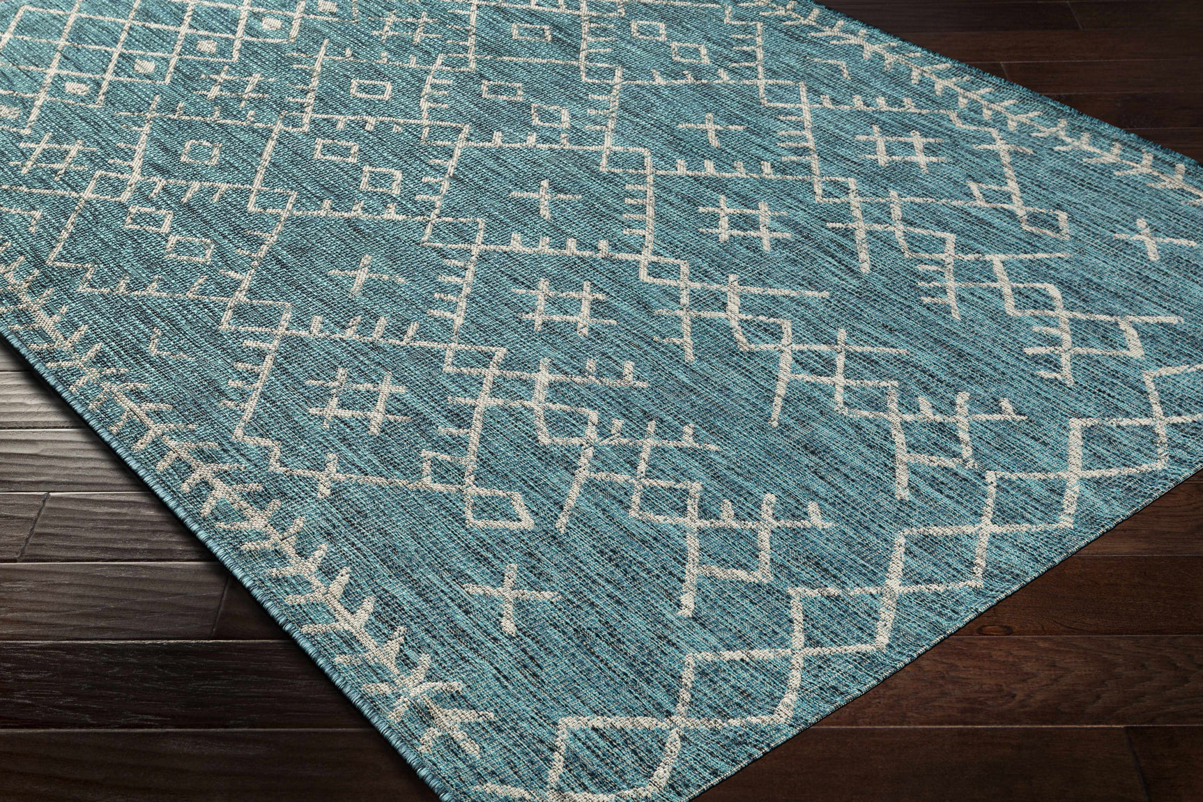 Maunawili Aqua Nordic Outdoor Rug - Ornate Home