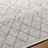 Maunawili Blue Detailed Gray Outdoor Rug - Clearance - Ornate Home