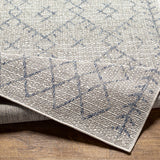 Maunawili Blue Detailed Gray Outdoor Rug - Clearance - Ornate Home