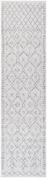 Maunawili Blue Detailed Gray Outdoor Rug - Clearance - Ornate Home