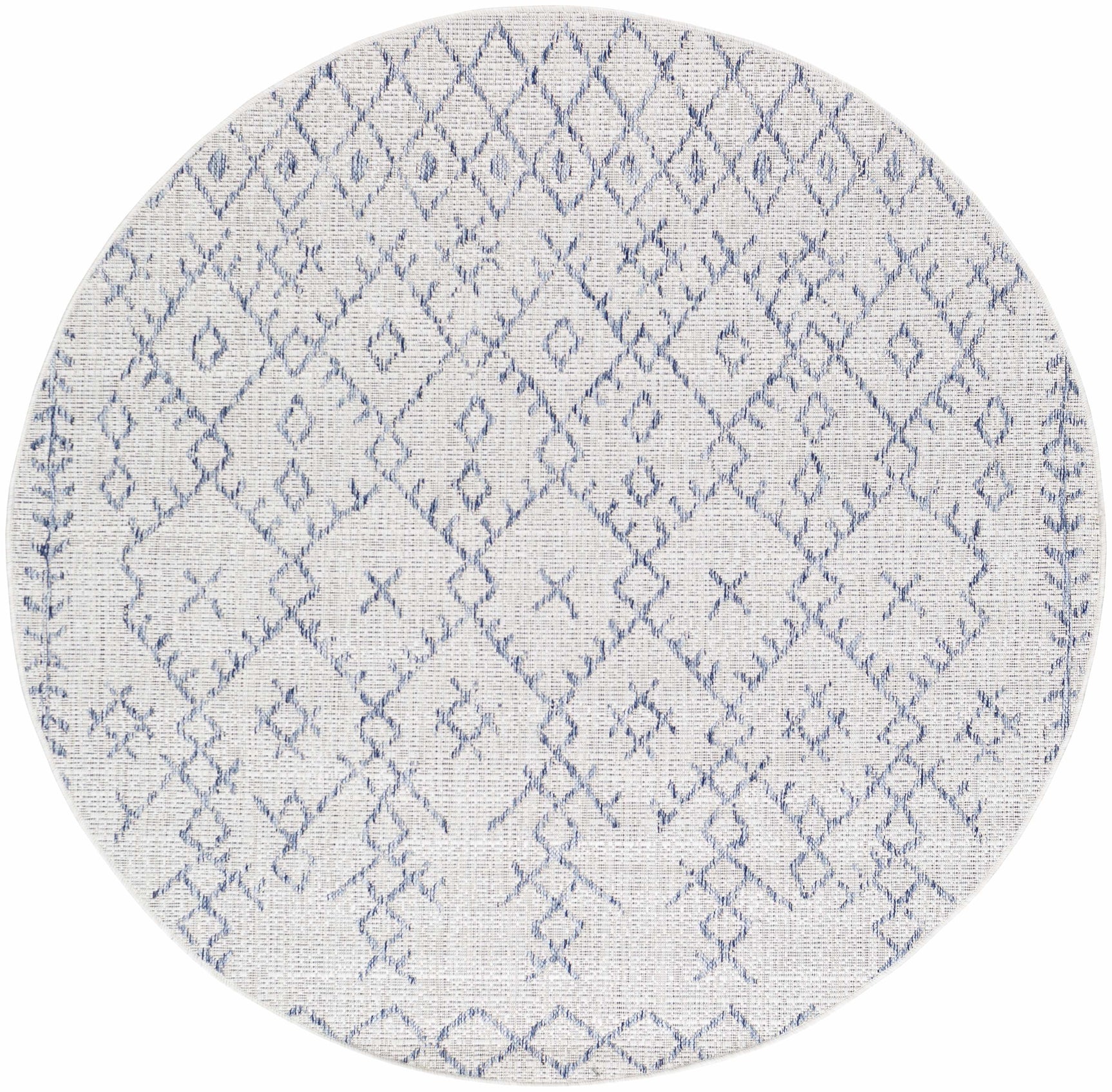 Maunawili Blue Detailed Gray Outdoor Rug - Clearance - Ornate Home